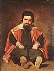Diego Rodriguez De Silva Velazquez Famous Paintings - The Dwarf Sebastian de Morra